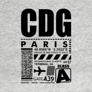 CDG Charles de Gaulle Paris Airport T-Shirt